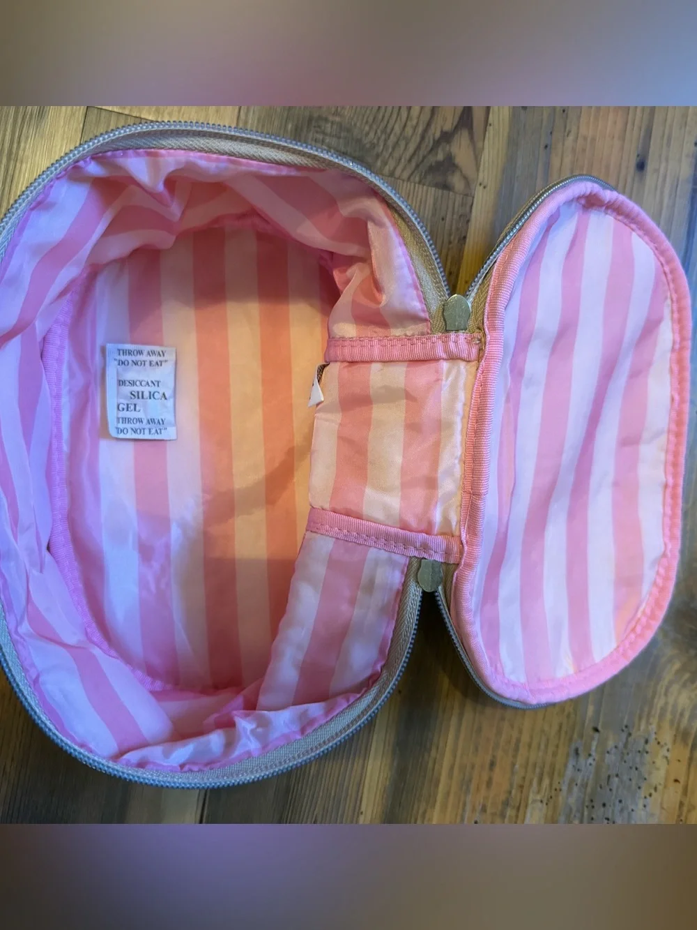 Victoria's Secret Metallic Gold Bow Cosmetic Case